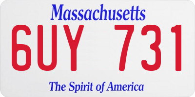 MA license plate 6UY731