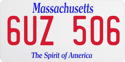 MA license plate 6UZ506