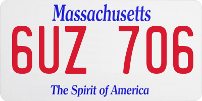 MA license plate 6UZ706
