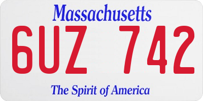 MA license plate 6UZ742
