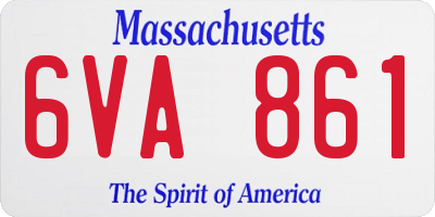 MA license plate 6VA861