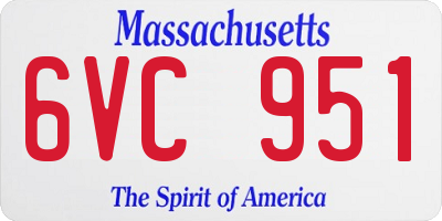 MA license plate 6VC951