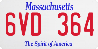 MA license plate 6VD364