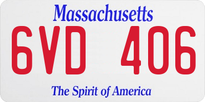 MA license plate 6VD406
