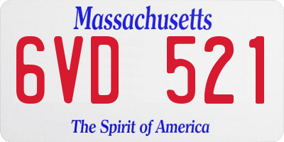 MA license plate 6VD521