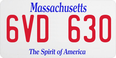 MA license plate 6VD630