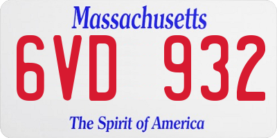 MA license plate 6VD932