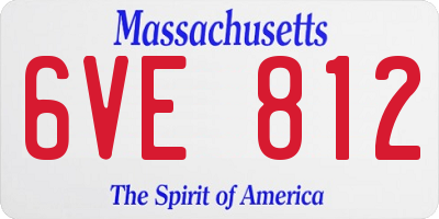 MA license plate 6VE812