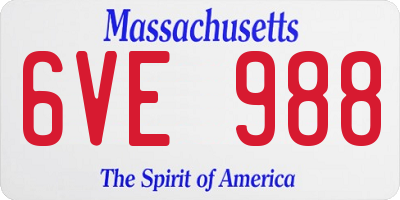 MA license plate 6VE988