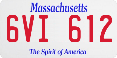 MA license plate 6VI612