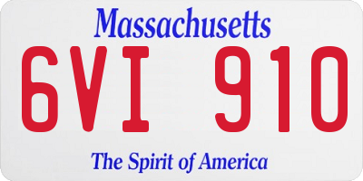 MA license plate 6VI910