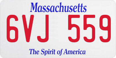 MA license plate 6VJ559