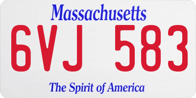 MA license plate 6VJ583