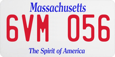 MA license plate 6VM056