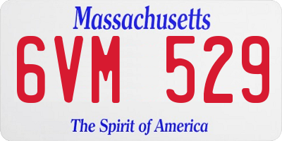 MA license plate 6VM529