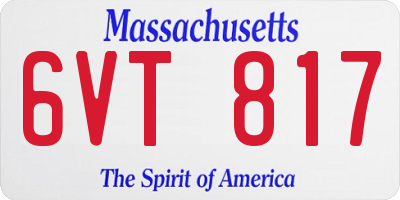 MA license plate 6VT817