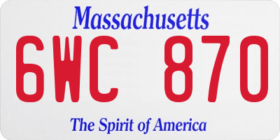 MA license plate 6WC870