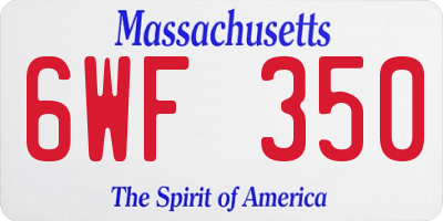 MA license plate 6WF350