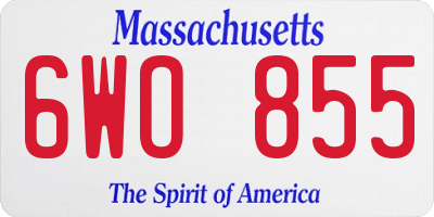 MA license plate 6WO855