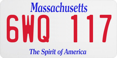 MA license plate 6WQ117