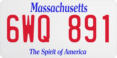MA license plate 6WQ891