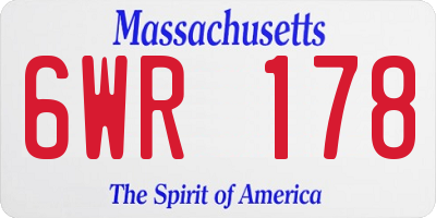 MA license plate 6WR178