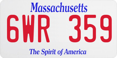 MA license plate 6WR359