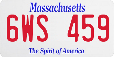 MA license plate 6WS459