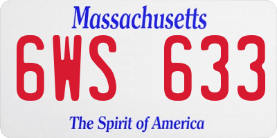 MA license plate 6WS633