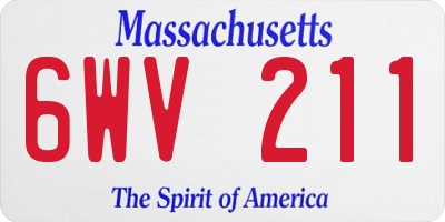 MA license plate 6WV211