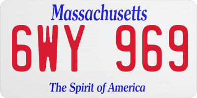 MA license plate 6WY969