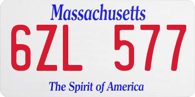 MA license plate 6ZL577