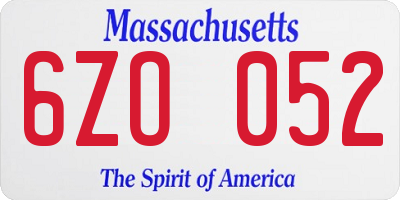 MA license plate 6ZO052