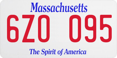 MA license plate 6ZO095