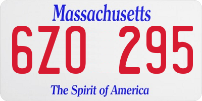 MA license plate 6ZO295