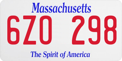 MA license plate 6ZO298