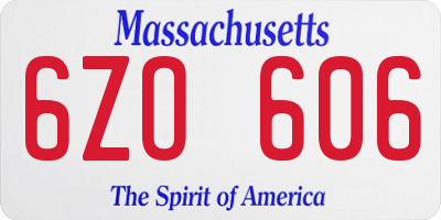 MA license plate 6ZO606
