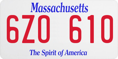 MA license plate 6ZO610
