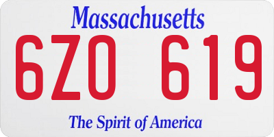 MA license plate 6ZO619