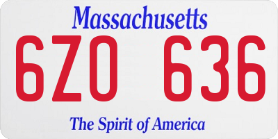 MA license plate 6ZO636