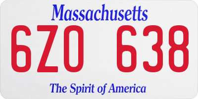 MA license plate 6ZO638