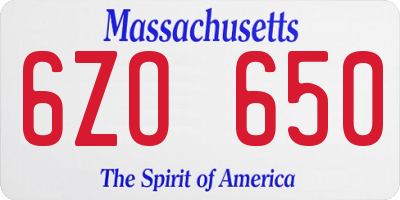 MA license plate 6ZO650