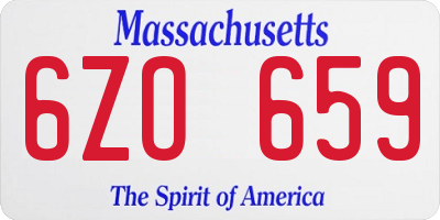 MA license plate 6ZO659