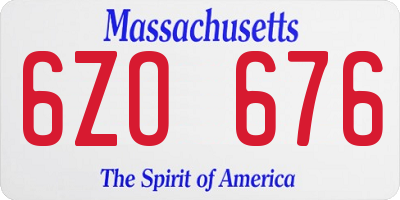 MA license plate 6ZO676