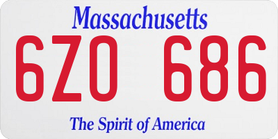 MA license plate 6ZO686