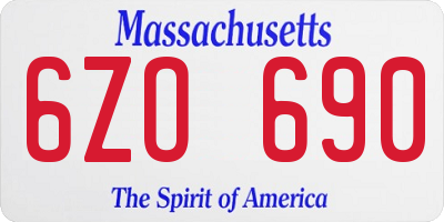MA license plate 6ZO690