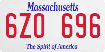 MA license plate 6ZO696