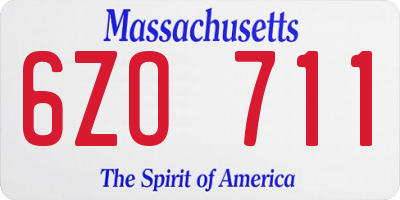 MA license plate 6ZO711