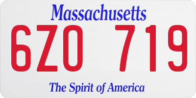 MA license plate 6ZO719