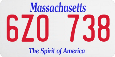MA license plate 6ZO738